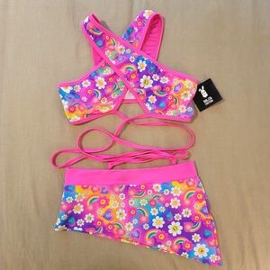 Rolita Couture rainbow smiley rave festival set